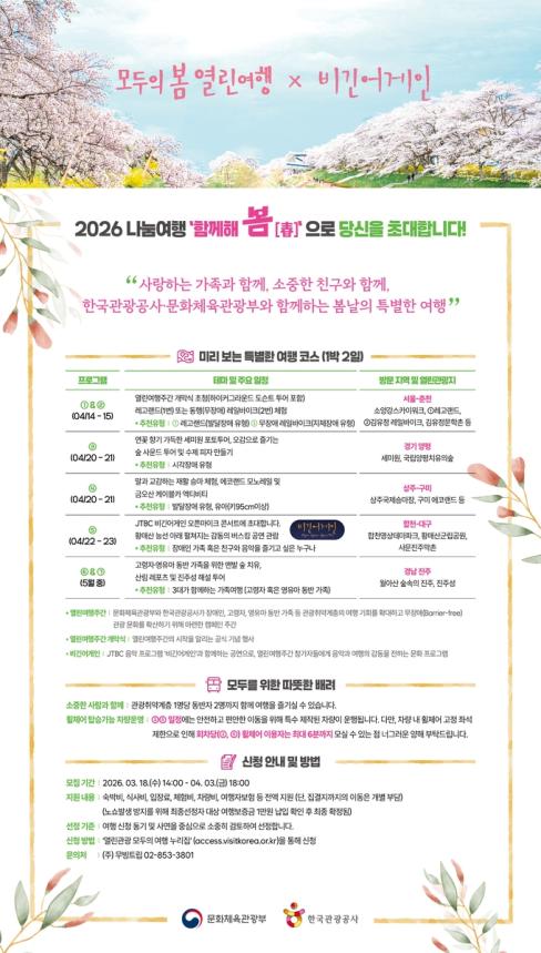 장애인·고령자 여행 지원 참가자 모집…1인당 23만원 상당 제공 대문사진, 이미지설명-장애인·고령자 여행 지원 참가자 모집…1인당 23만원 상당 제공