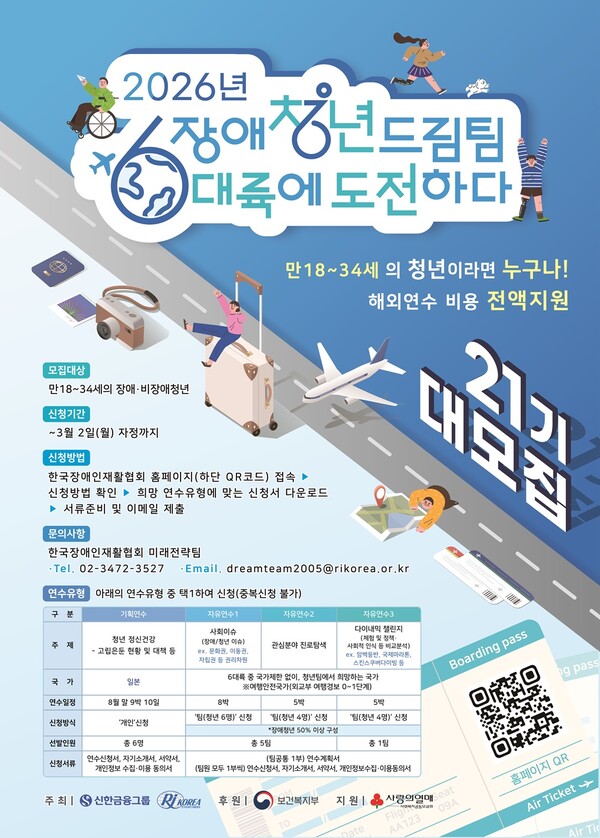 재활협회, ‘장애청년드림팀 6대륙에 도전하다’ 21기 모집‥3월 2일까지 대문사진