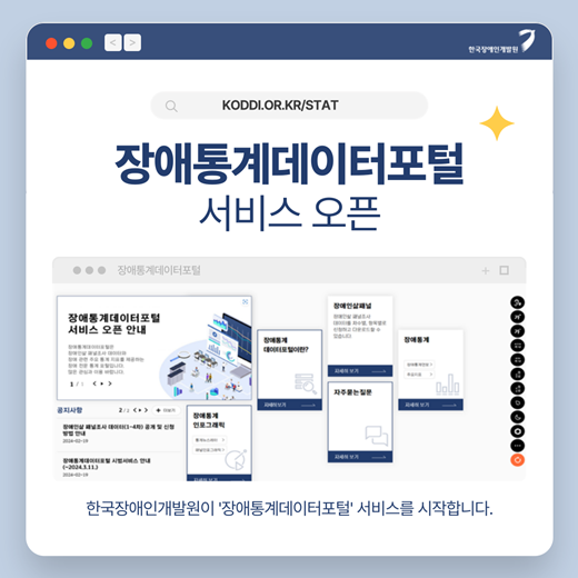 개발원, 장애 관련 통계를 한눈에 ‘장애통계데이터포털’ 오픈 대문사진