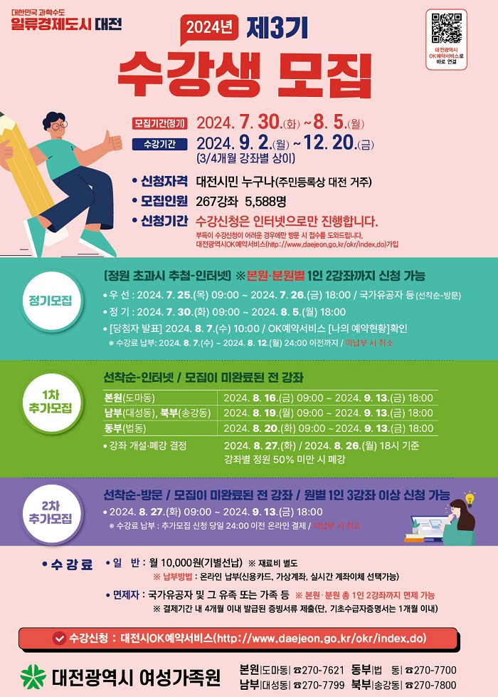 여성가족원 제3기 수강생 5,588명 모집 대문사진
